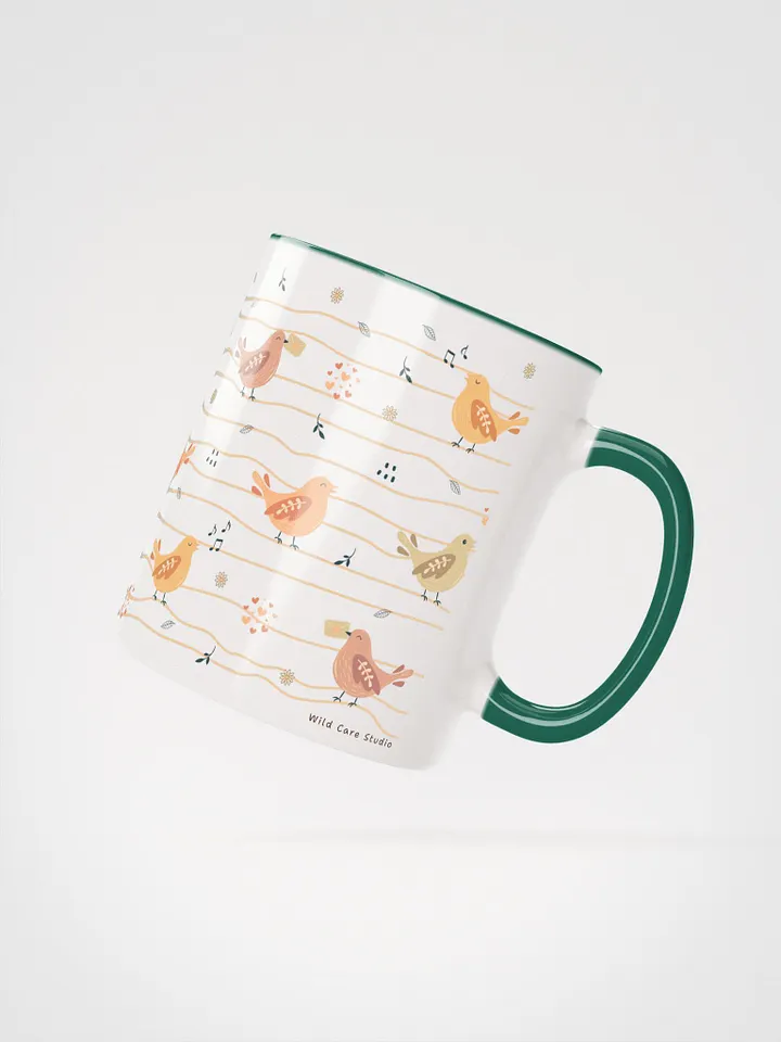 Kawaii Musical Birds Pattern Ceramic Mug product image (2)