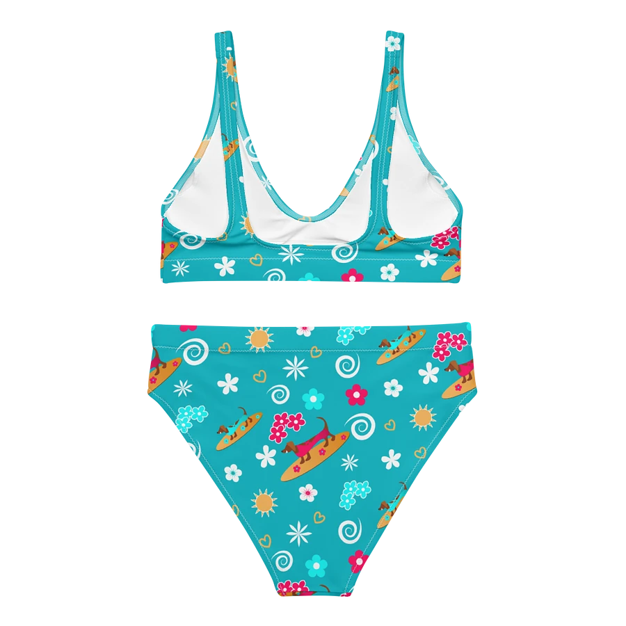 Surfing Dachshund Pattern High Waisted Bikini product image (5)