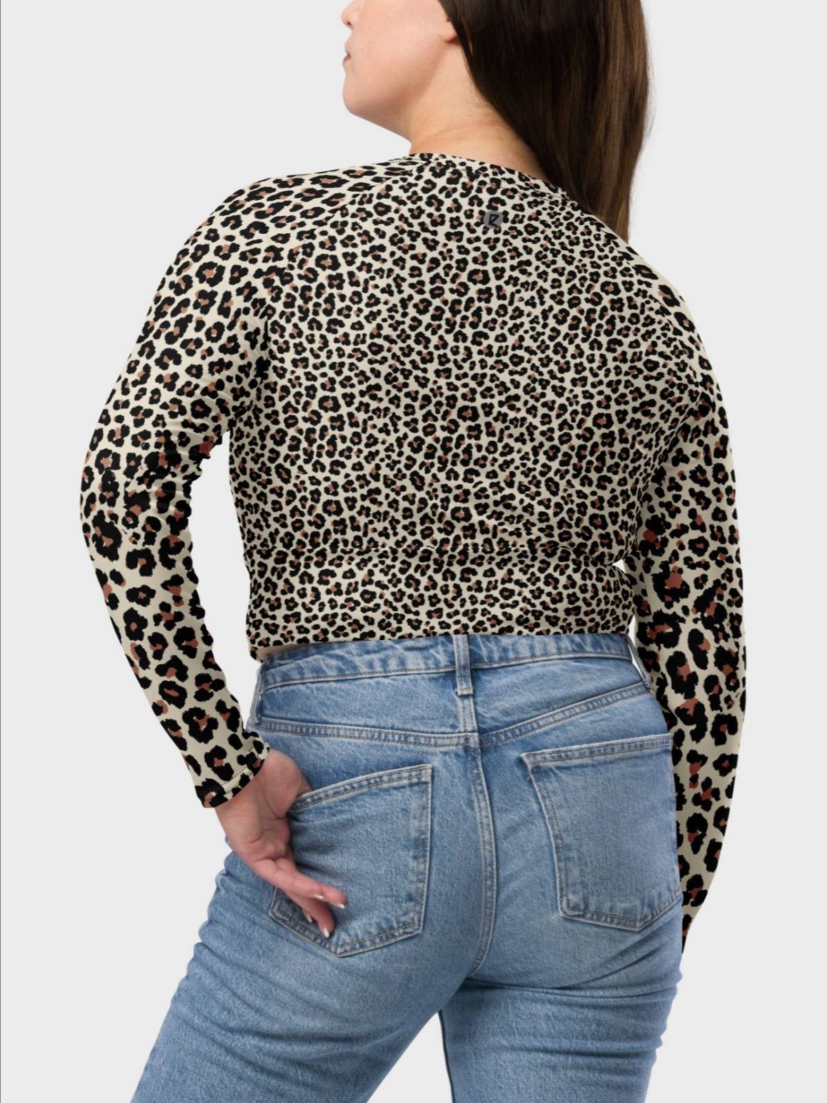 Recycled Crop Top "Abstract Animal Leopard Skin Fur Pattern" product image (4)