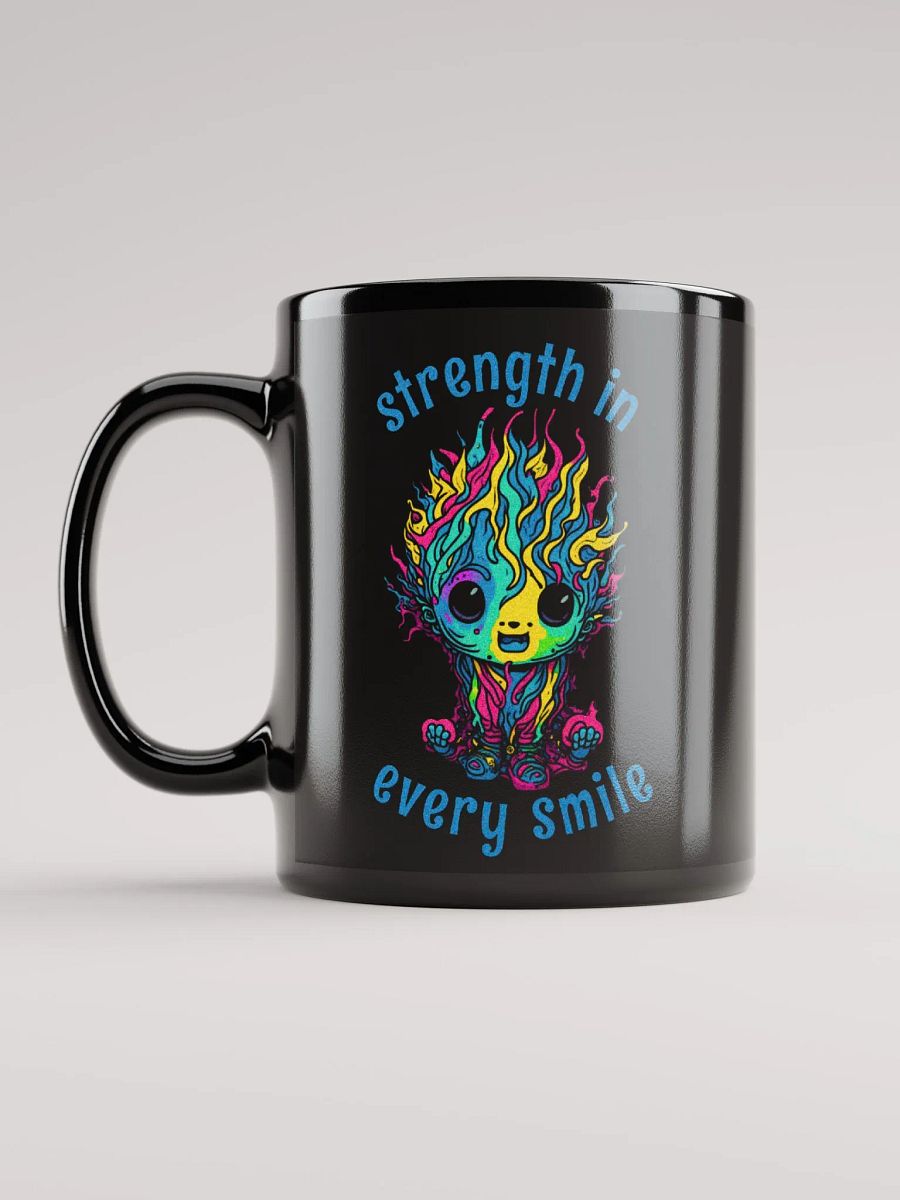 Quirky Misfits Graphic | Black Coffee Mug | Strength In Every Smile product image (1)