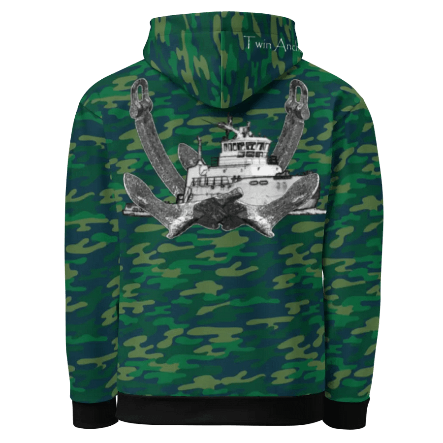 Camouflage Twin Anchor Titan tug Hoodie product image (3)