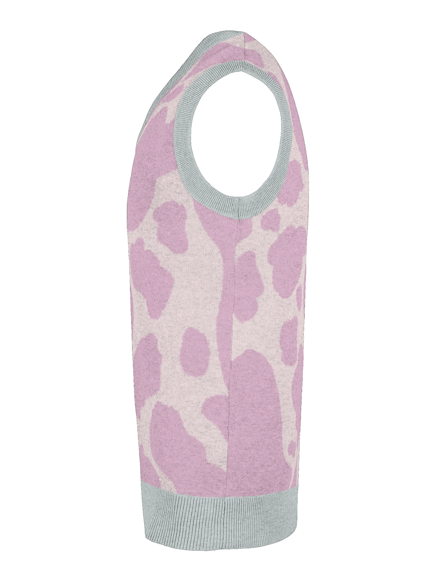 BLVD Cow Print Sweater Vest Cotton Candy product image (6)