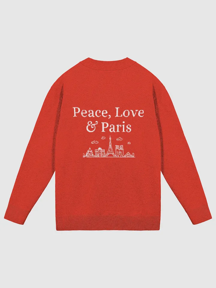 Peace, Love and Paris with Monuments Parisian Chic Knitted Cardigan | Red product image (1)