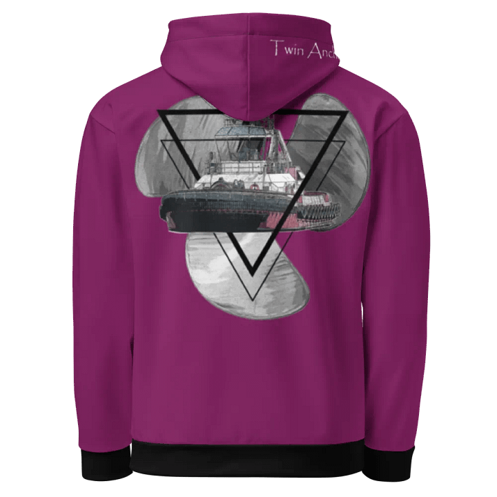 Eggplant Three blade prop triangle Athena tug Hoodie product image (1)
