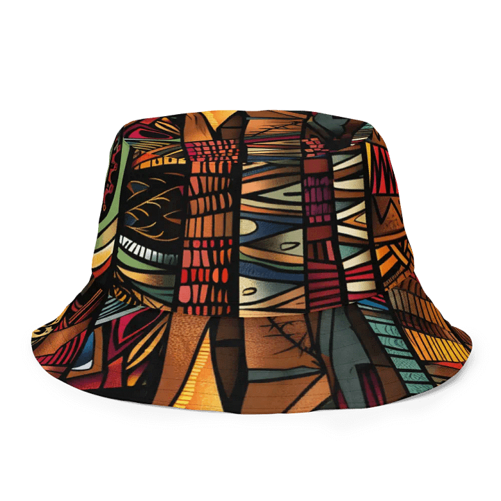 Geometric Flair: Vibrant Reversible Bucket Hat with African Patterns product image (1)