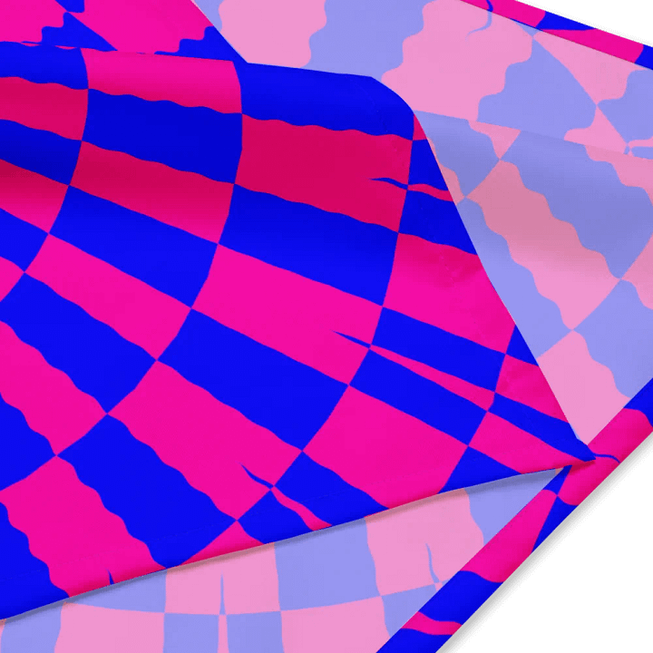 Spiral Illusion Neon Cotton Candy Color Bandana, Bright Blue Pink Trippy Twisted Accessories product image (3)