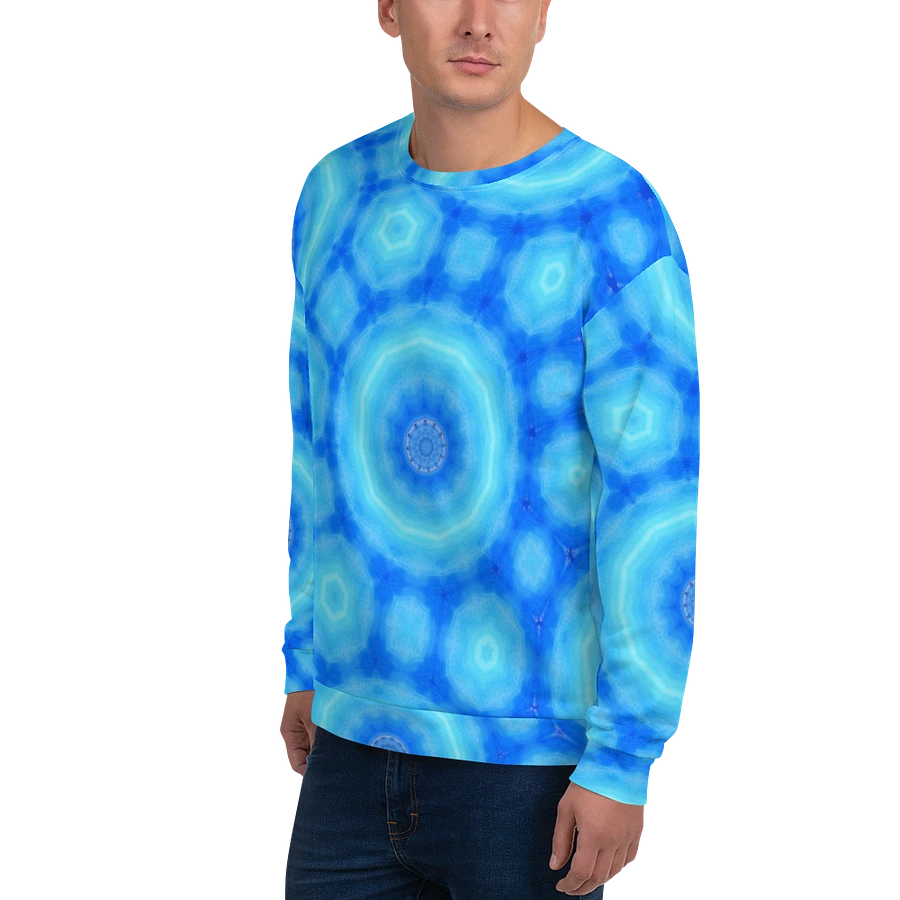 Abstract Circular Pattern in Blues Unisex Sweatshirt product image (13)