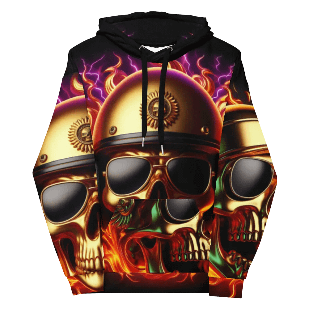 Golden Flame Skull - Unisex Skull Hoodie #55 product image (12)