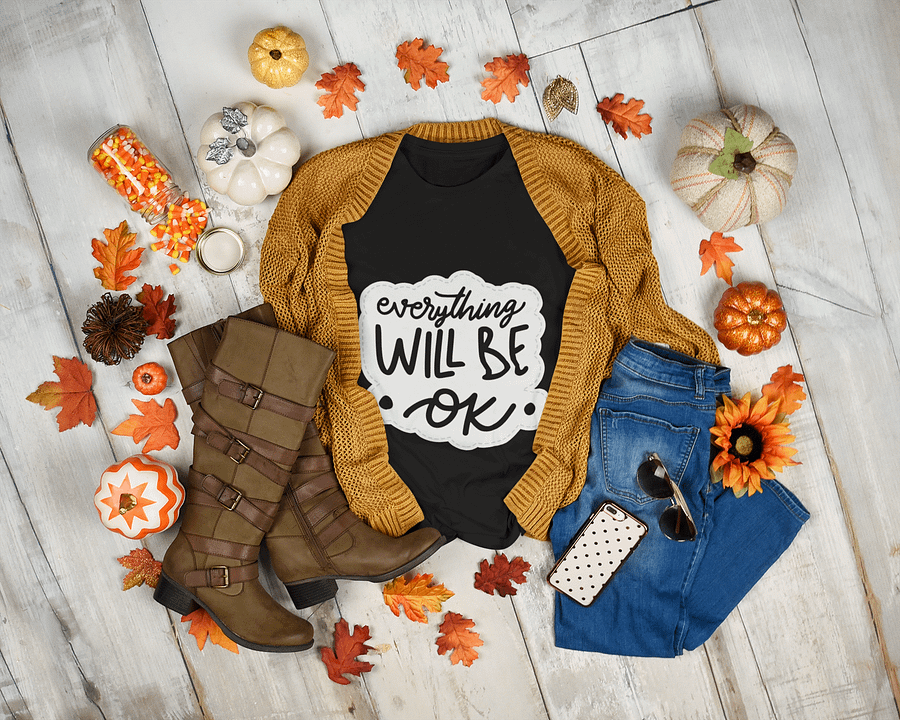 Everything Will Be OK Black Unisex T-Shirt product image (4)