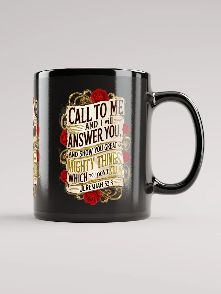 Call to Me Black glossy Mug product image (2)