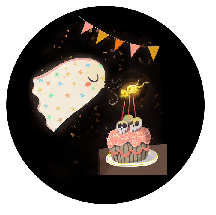 Little Ghost Birthday Cake - Greeting Card product image (2)