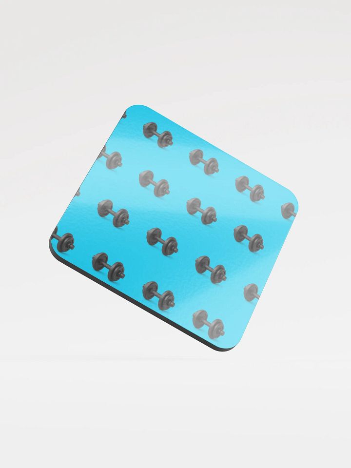 Cyan Black Dumbbell Cork Coaster product image (1)