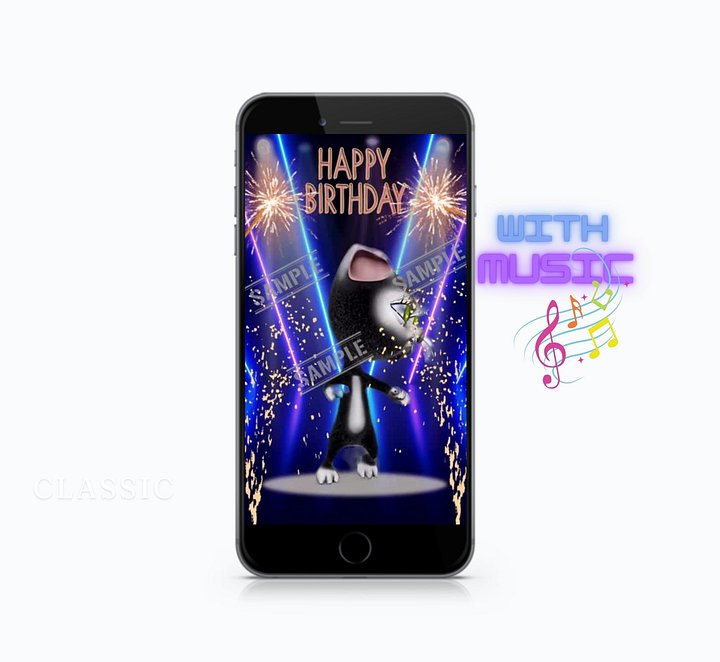 Dancing cat Birthday E-Card [Instant Download] product image (1)