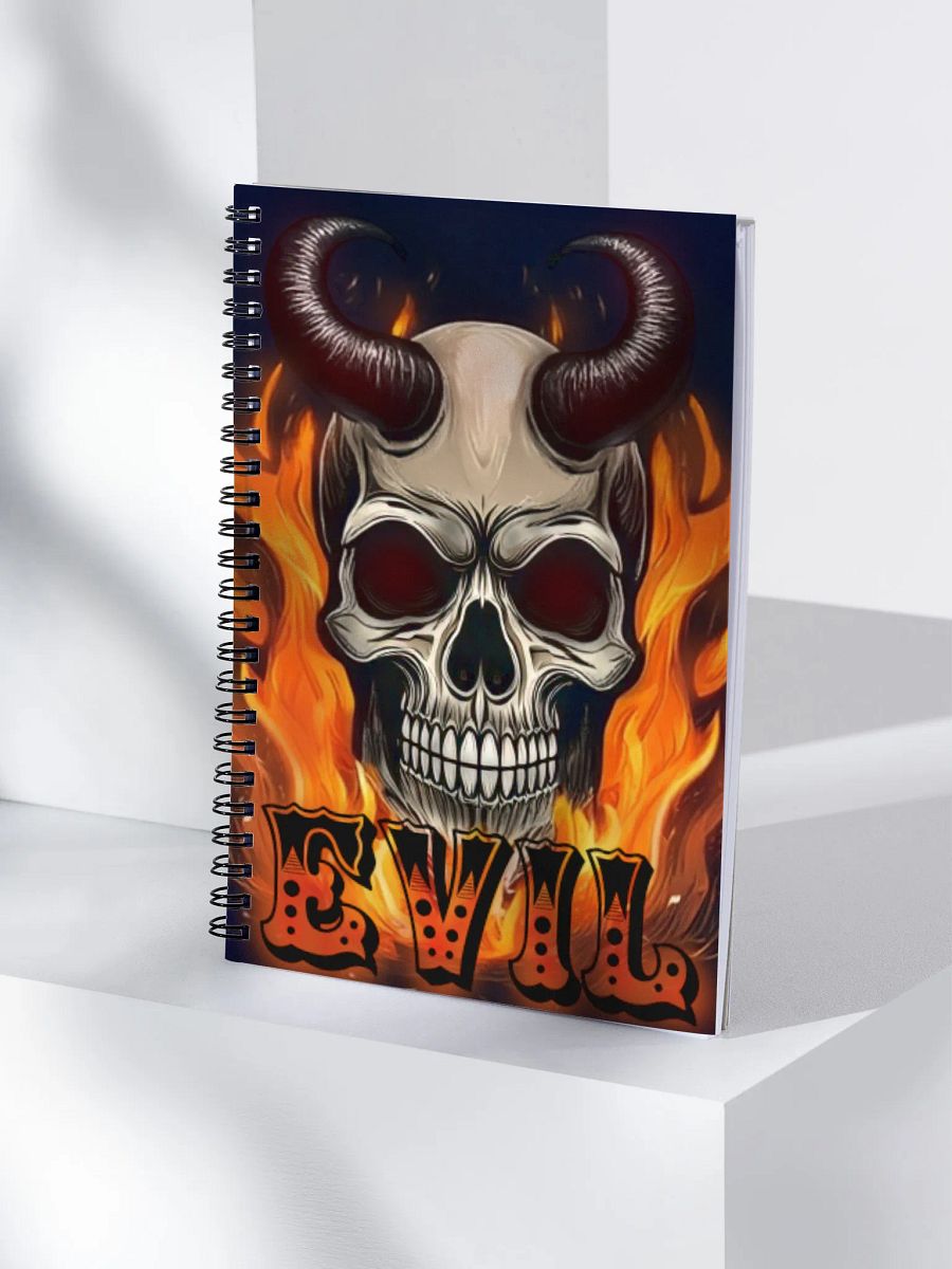 Fiery EVIL Skull Spiral Notebook product image (4)