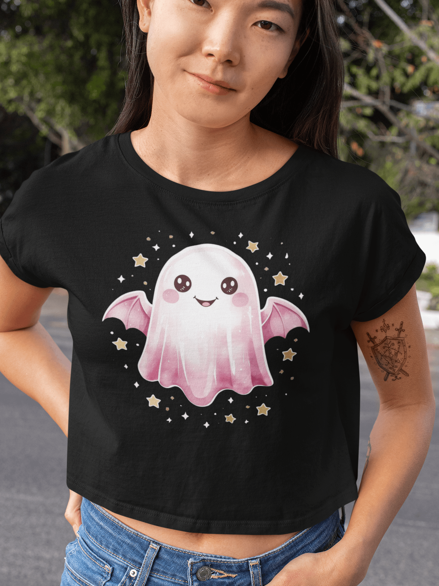 The Ghostly Good Vibes Crop Top product image (11)
