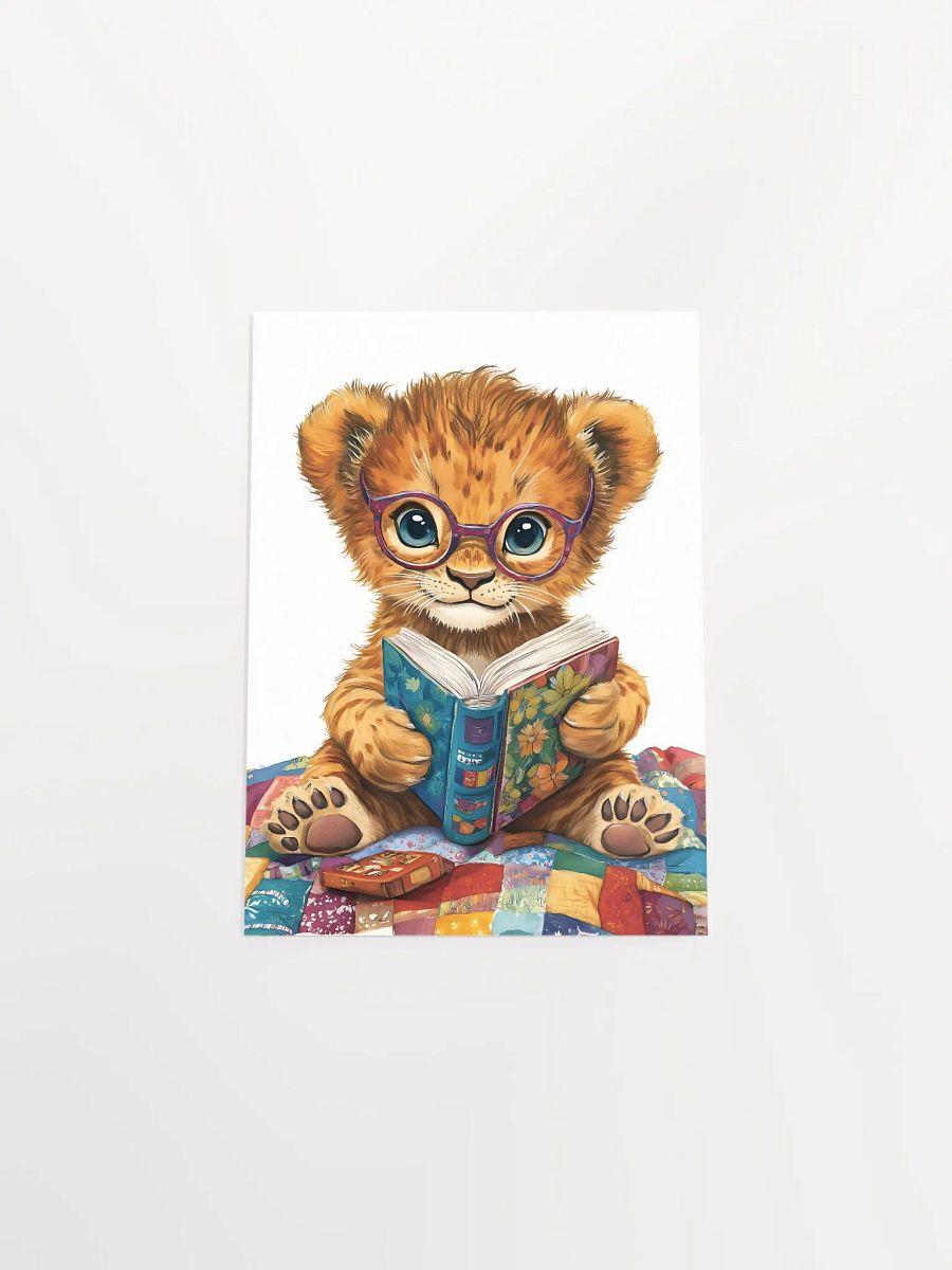 Whimsical Baby Lion Reading Poster product image (33)