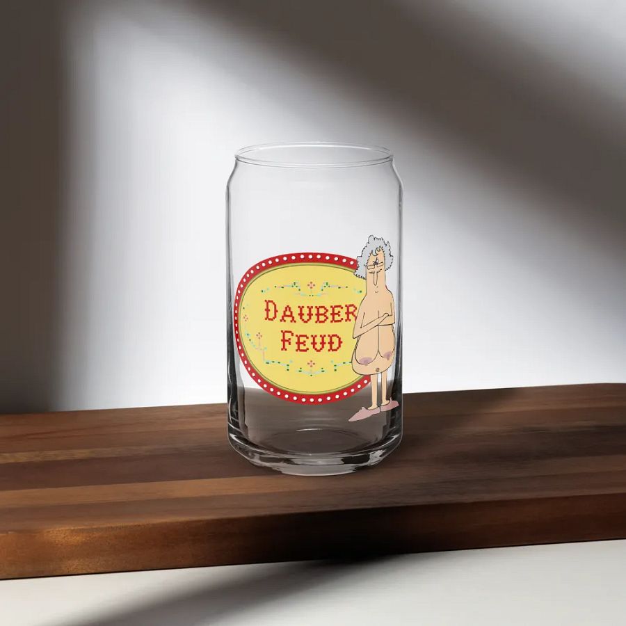 Almost Never Naked Grandma! DAUBER FEUD Can-Shaped Glass product image (35)