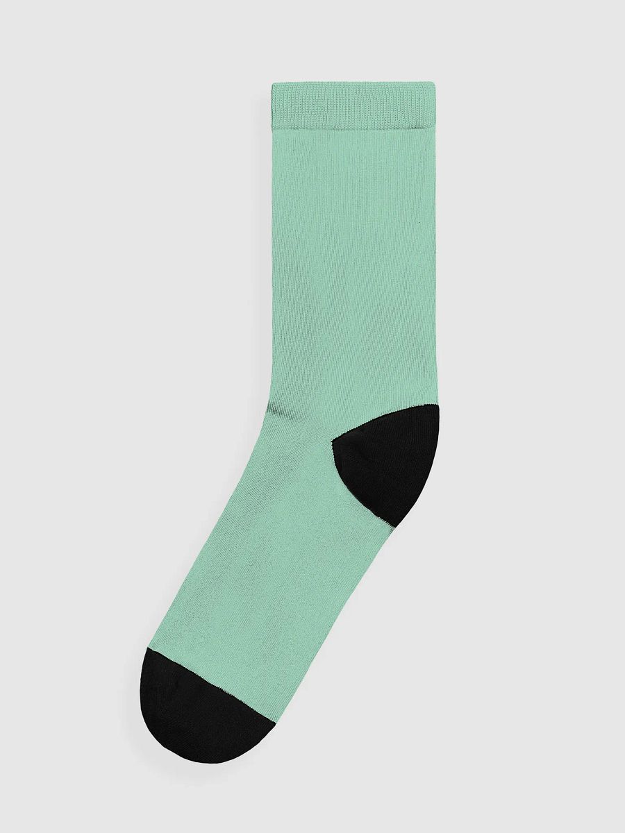 Salty Soles Crew Socks | BRN.2C.C.™ Edition | White Logo on Vista Blue Green product image (2)