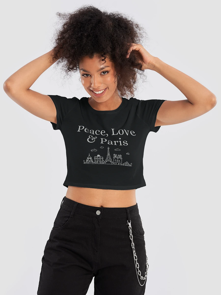 Peace, Love and Paris with Monuments Muse Crop Tee | White Ink Design product image (17)