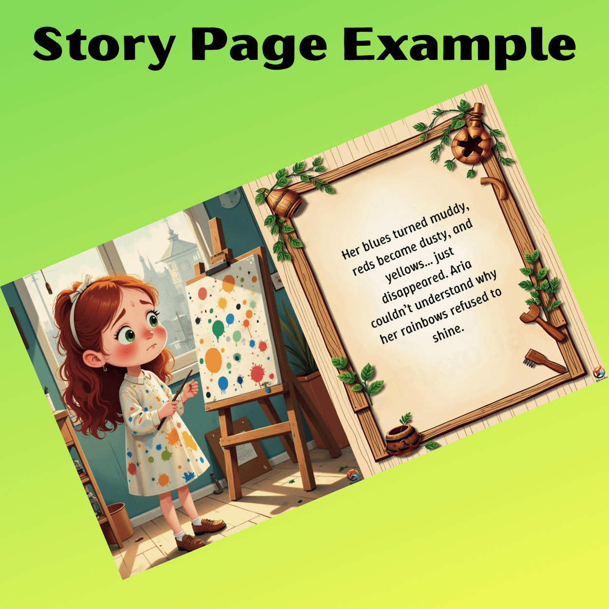 The Girl Who Painted Rainbows | Kids Story PDF | Joyful Story for Ages 3-8 | 25 Pages Art + 25 Pages Text | Instant Digital Download eBook product image (5)