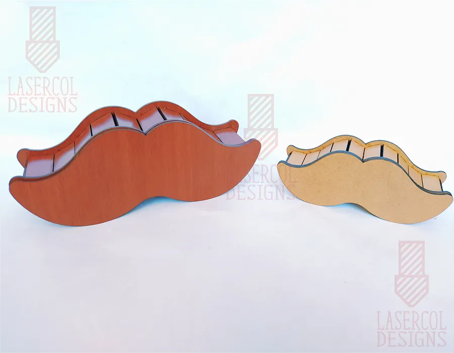 Mustache Shaped Father's Day Gift Boxes (2 Sizes) - Laser Cut Files product image (7)