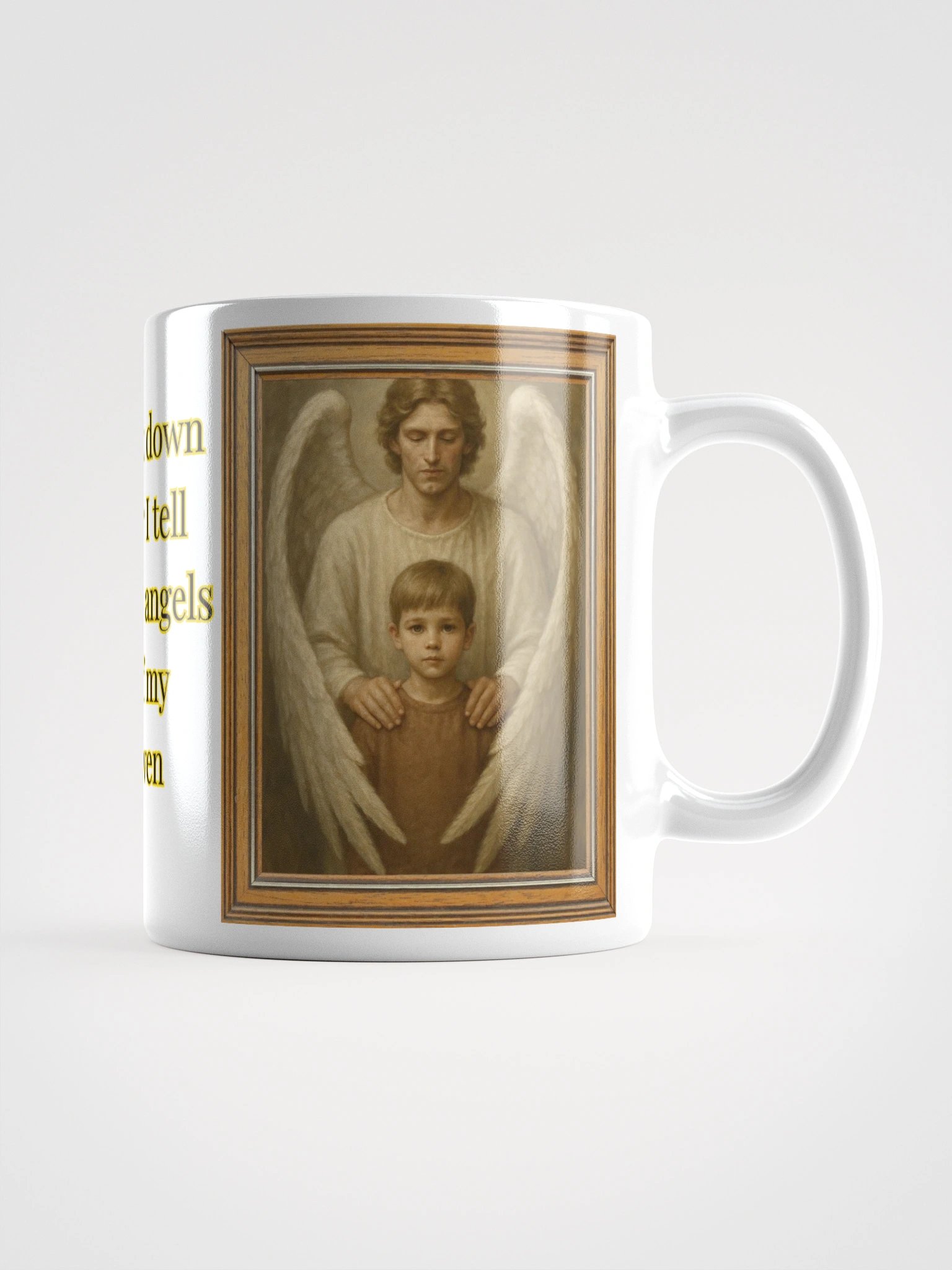 Angels Watch Over Them (Male) Glossy White Mug product image (1)