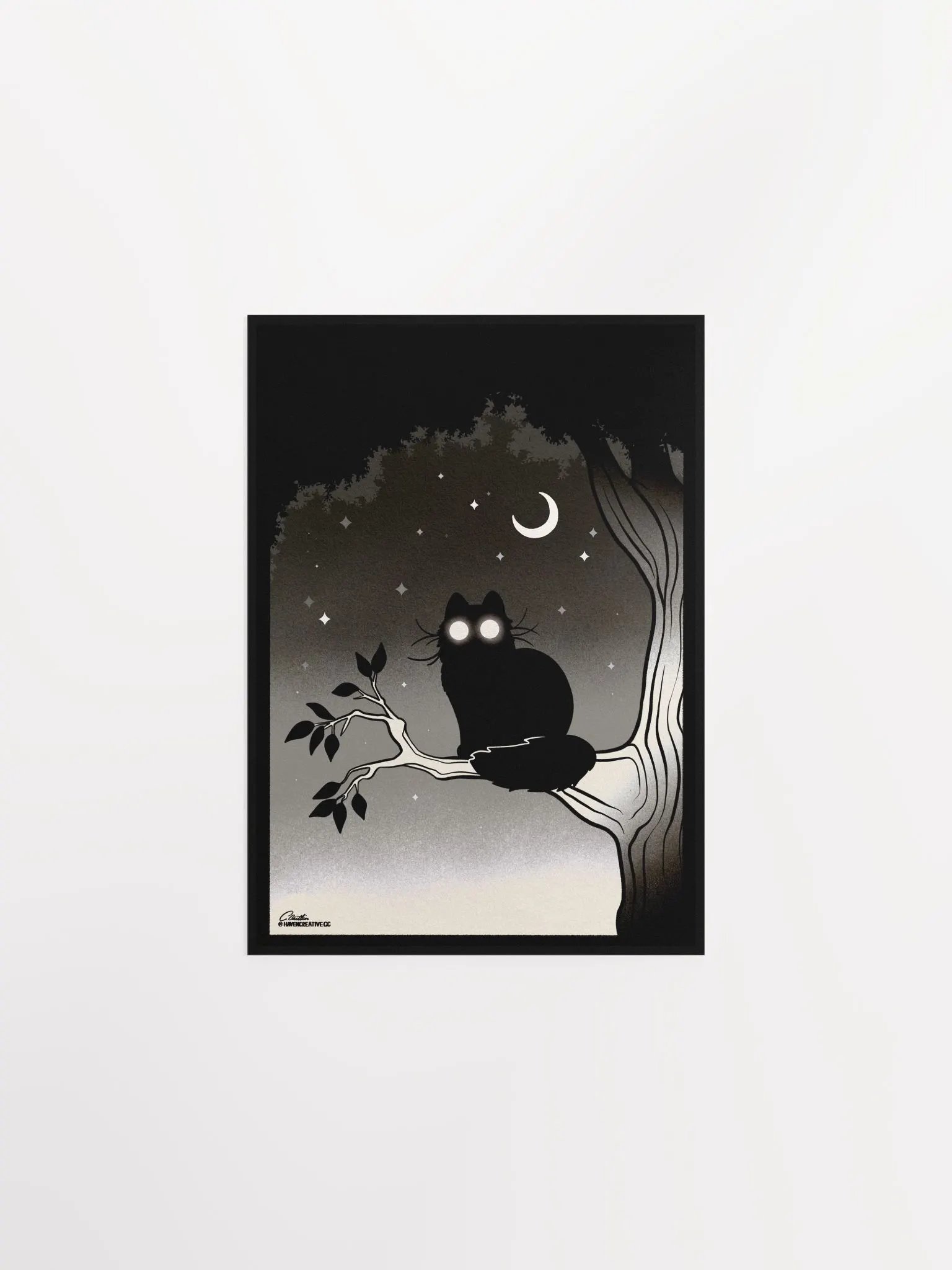 "Moonlit Cat Silhouette" Poster product image (1)