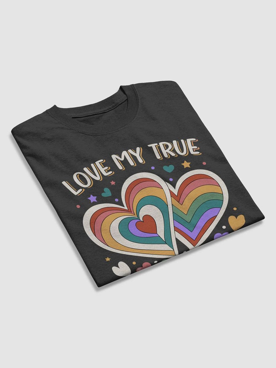 Love My True Colors Rainbow Heart T-Shirt | Retro Pride Graphic Tee | Inclusive Fashion Statement product image (2)