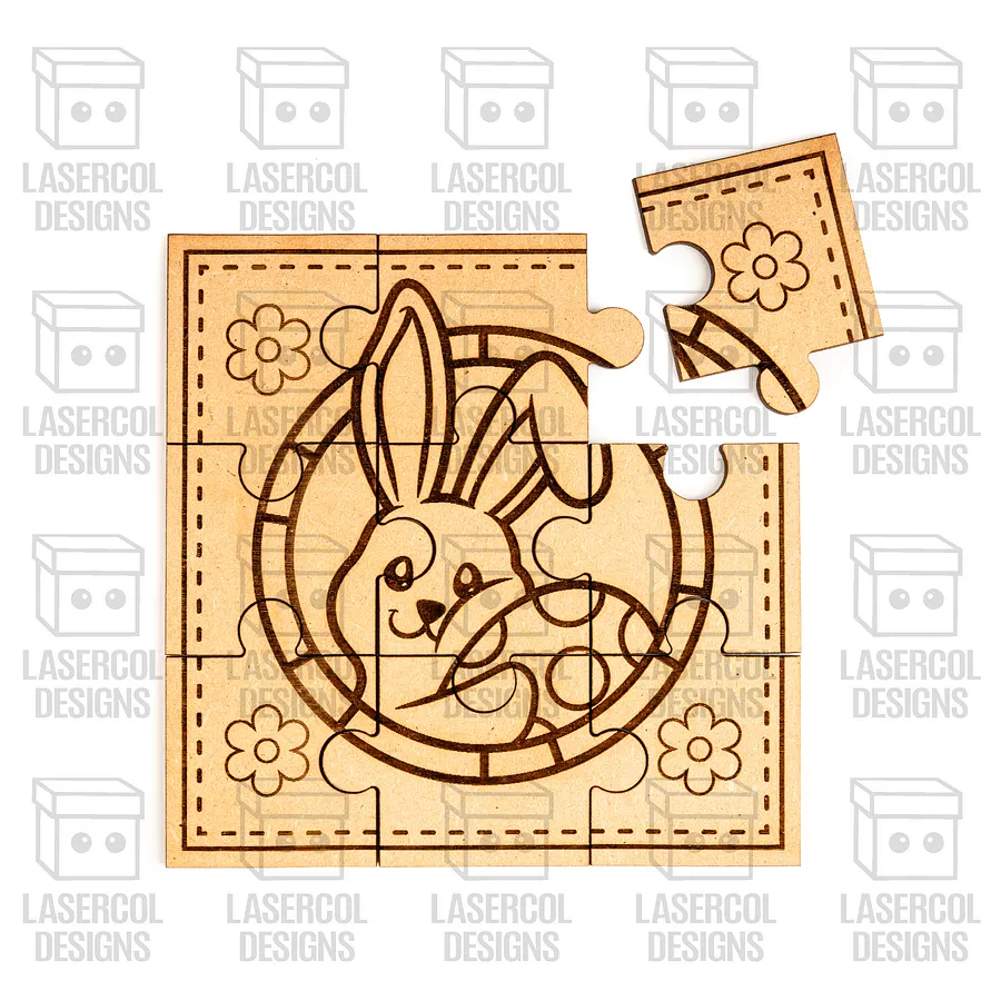 Easter Bunny Puzzle With Box Set 1 (2 Sizes) - Laser Cut Files product image (3)