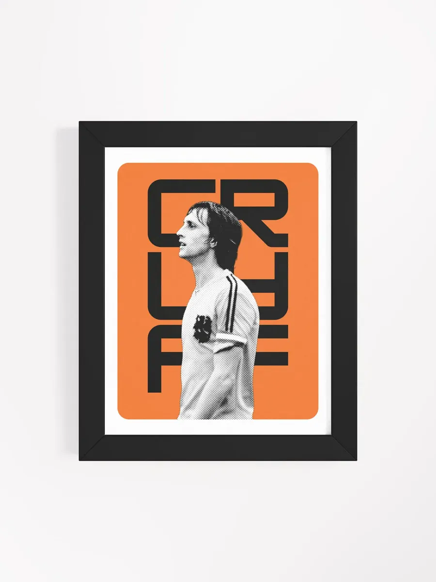 Johan Cruyff BW Netherlands Name Art Framed Print product image (4)