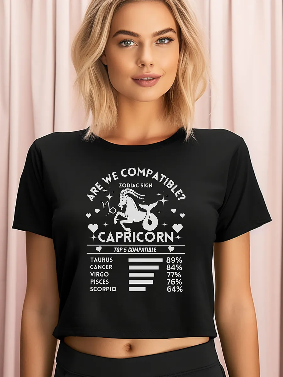 Capricorn Zodiac Sign Romantic Compatibility - AS Colour Women's Premium Crop Top product image (1)