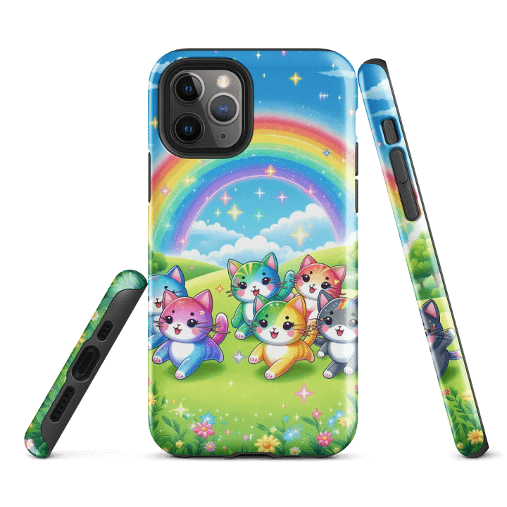 Whimsical Cats Rainbow Tough Case product image (2)