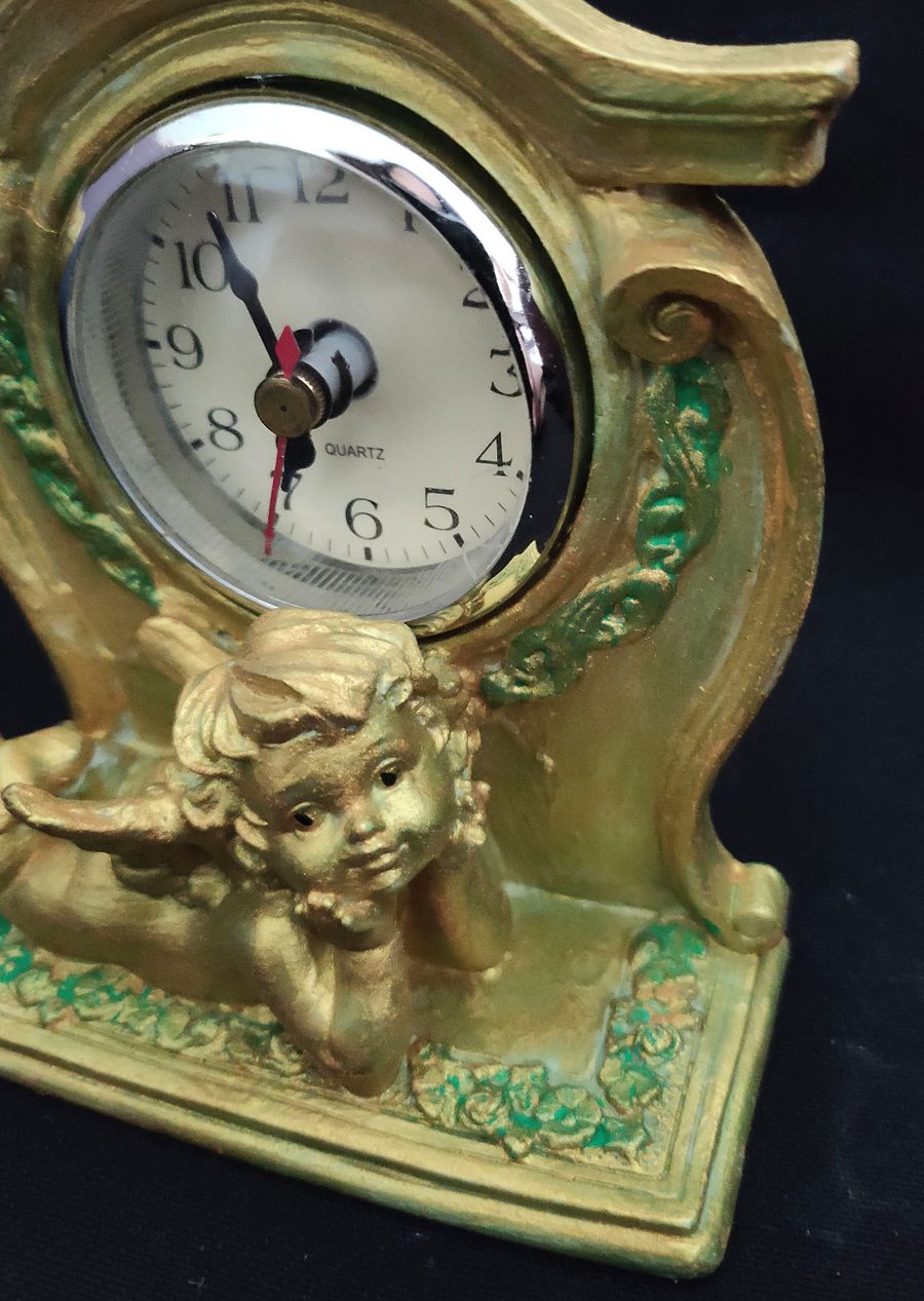 Relógio anjo, anjo dourado verde, decoração quarto product image (5)