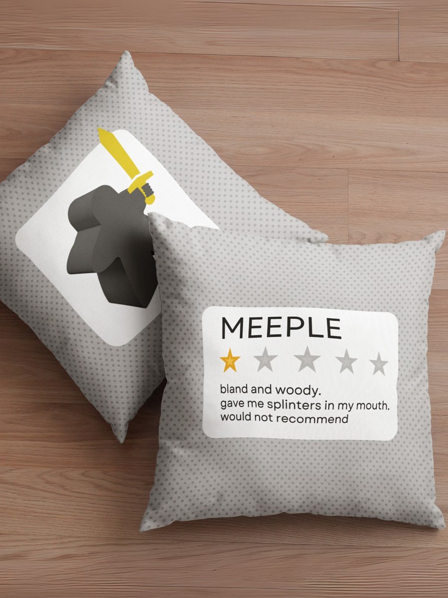 Meeple Star Review Throw Pillow product image (1)