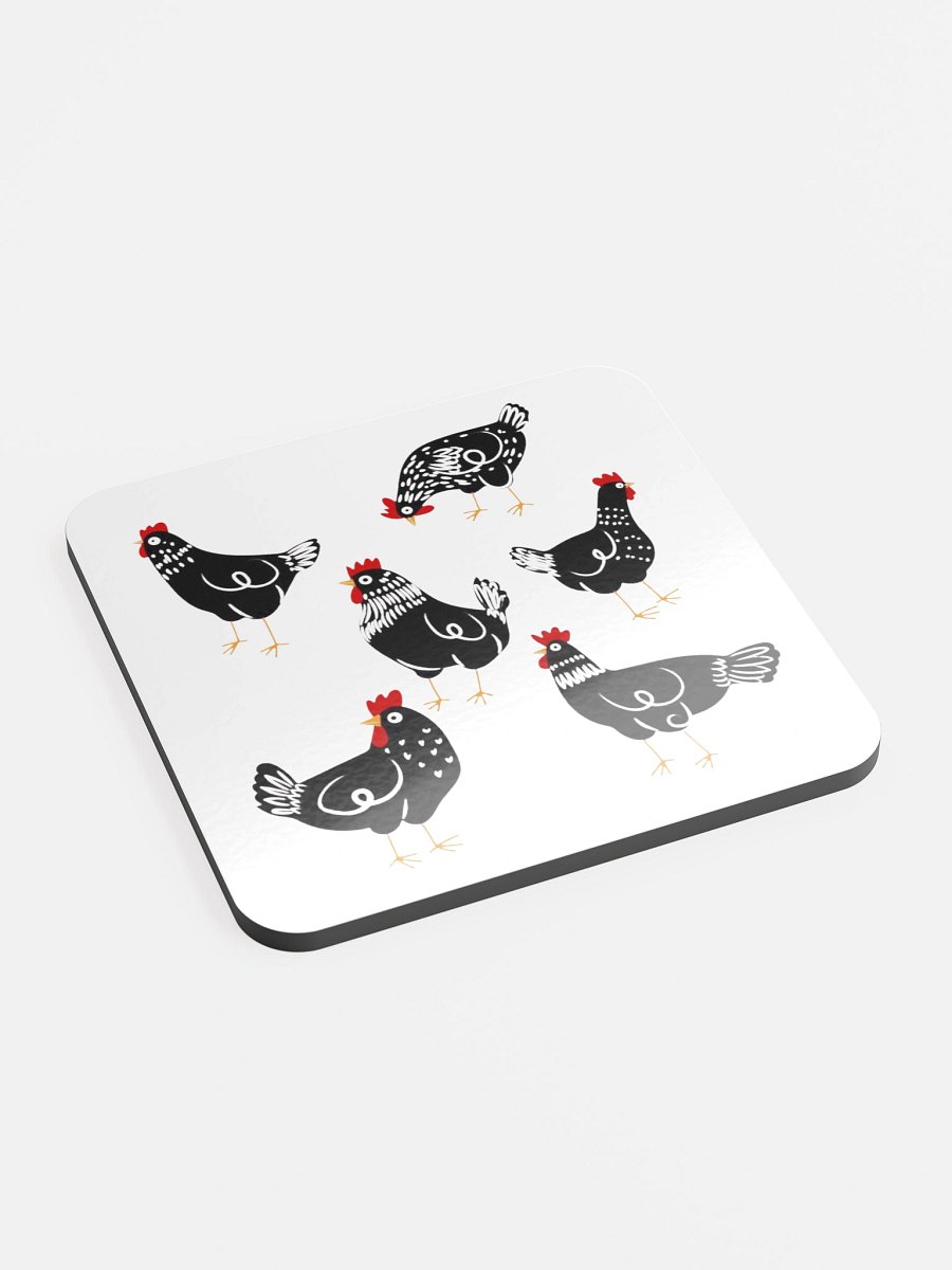 Chickens in Style Glossed Cork Coaster product image (2)