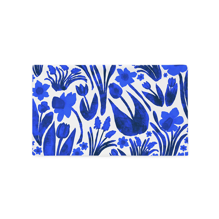 Spring Garden Pillowcase | Royal Blue on White | Bold Florals, Beachy Charm & Coastal Elegance | Monique Faella Designs™ product image (2)