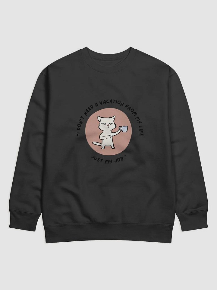 Unimpressed Cat Mug Cotton Sweatshirt product image (1)