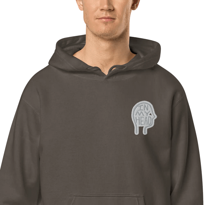In My Head (L.C. grey bubble design 2) embroidered pigment hoodie product image (1)