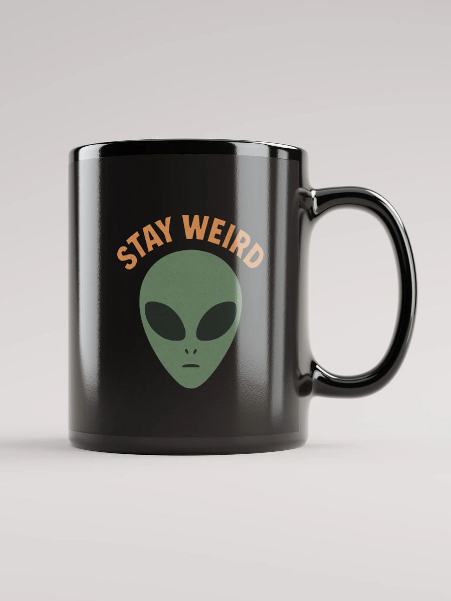 Stay Weird Black Glossy Mug product image (1)