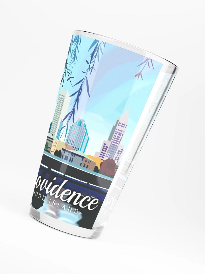 Providence Rhode Island | Cityscape Illustration | Shaker Pint Glass by Monique Faella Designs™ Sip the City | Cheers to the Creative Capital 🏙️🍻✨ product image (2)