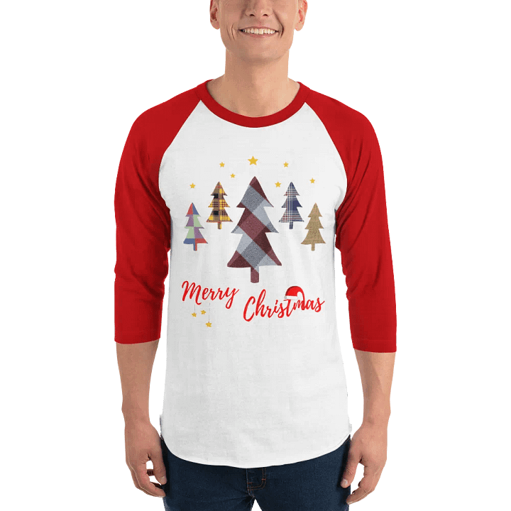 Happy Holidays in Christmas Fine Jersey Raglan Tee product image (55)