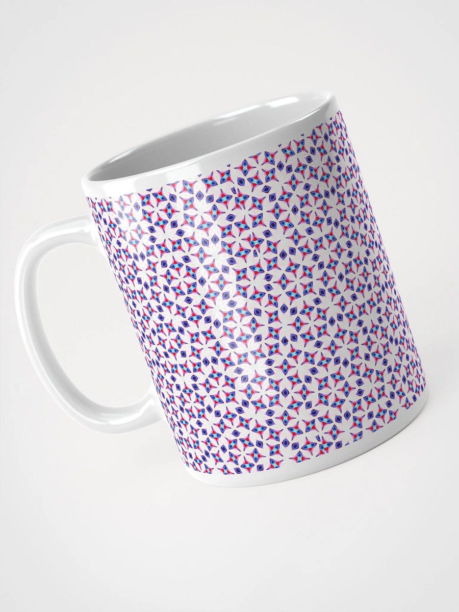 White Blue & Red Seamless Diamond Pattern Ceramic Mug product image (4)