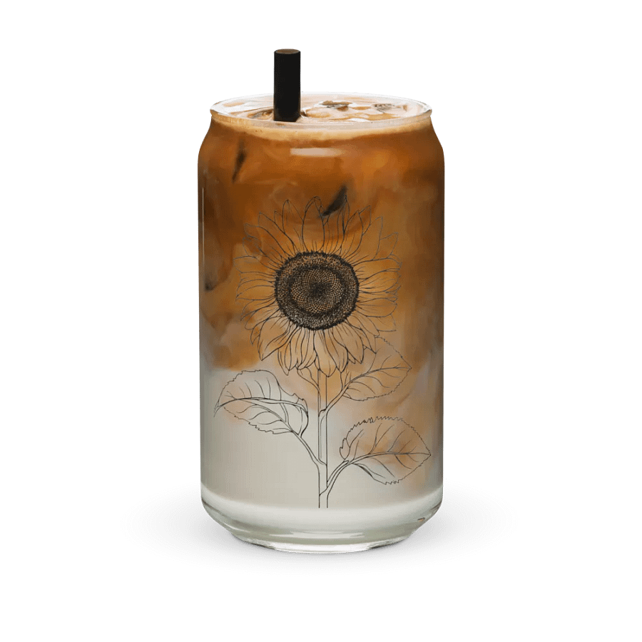 Sunflower Sip in Style: Can-Shaped Glass product image (6)