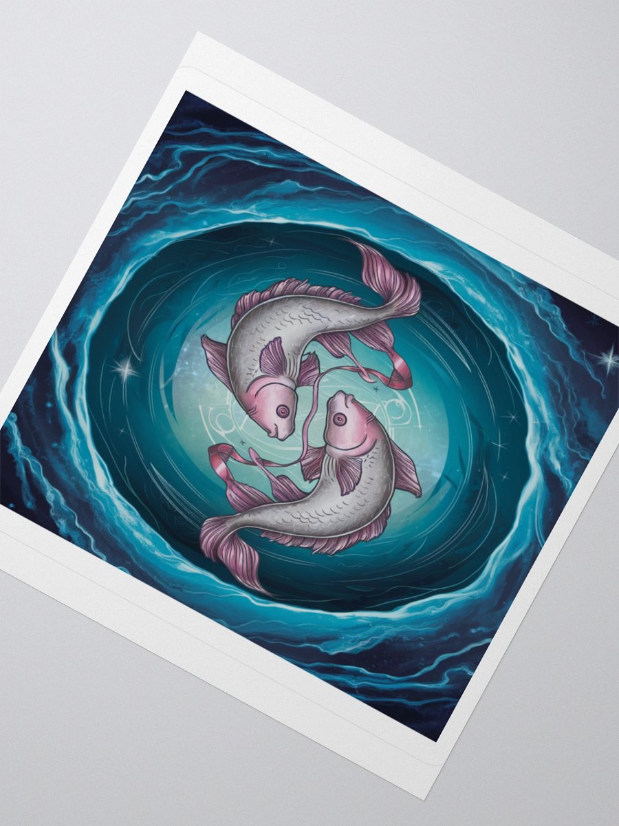 Mesmerizing Pisces Zodiac Sticker - Dual Fish in Celestial Waves, Exclusive Design product image (4)