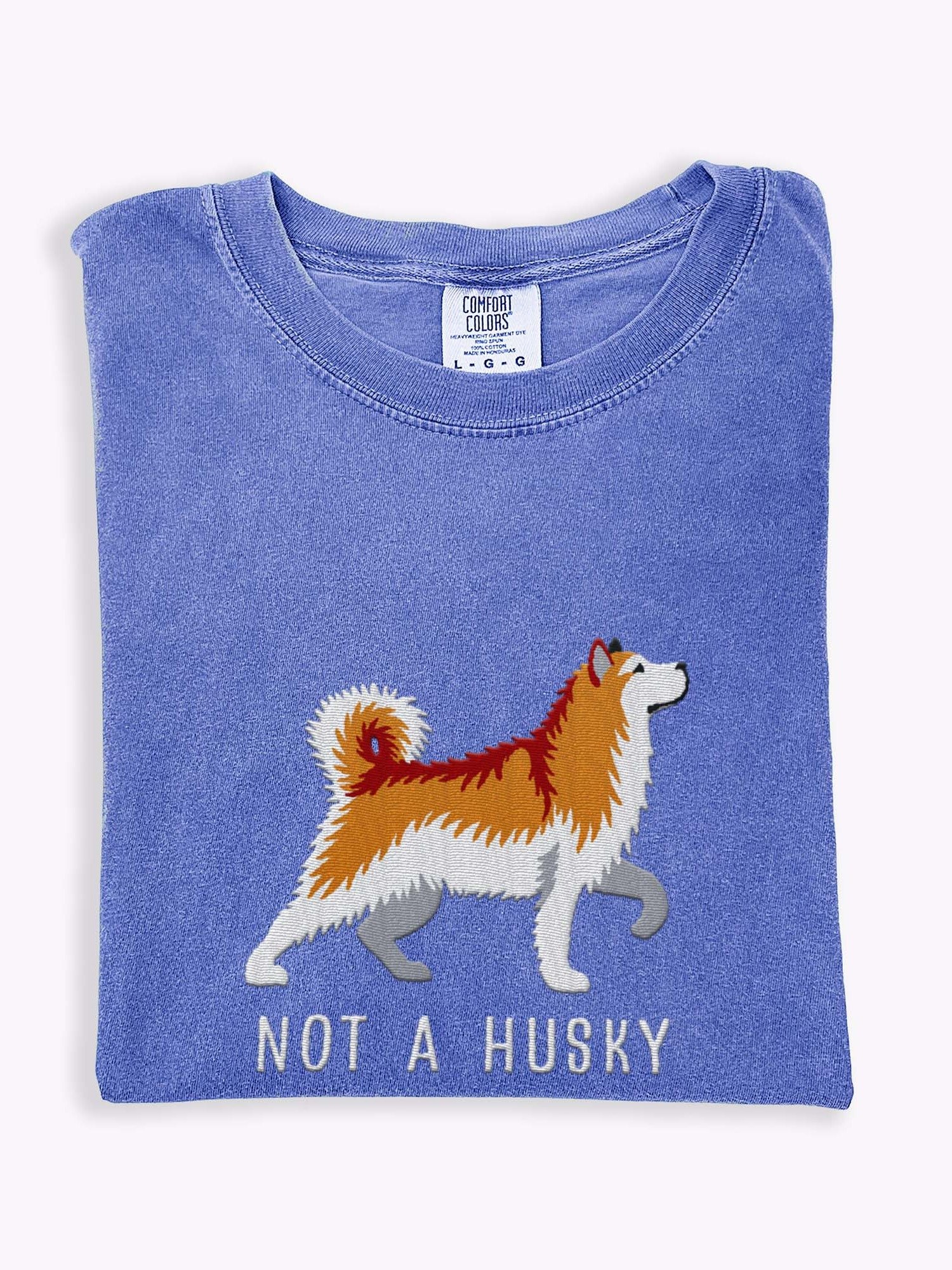 Not a Husky T-Shirt(Embroidered) of an Alaskan Malamute(Brown & White) product image (1)