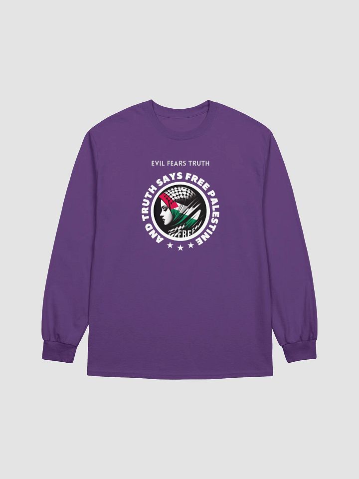 Free Palestine Soccer Hijab Long Sleeve Tee | Evil fears truth, and truth says: Free Palestine. product image (33)