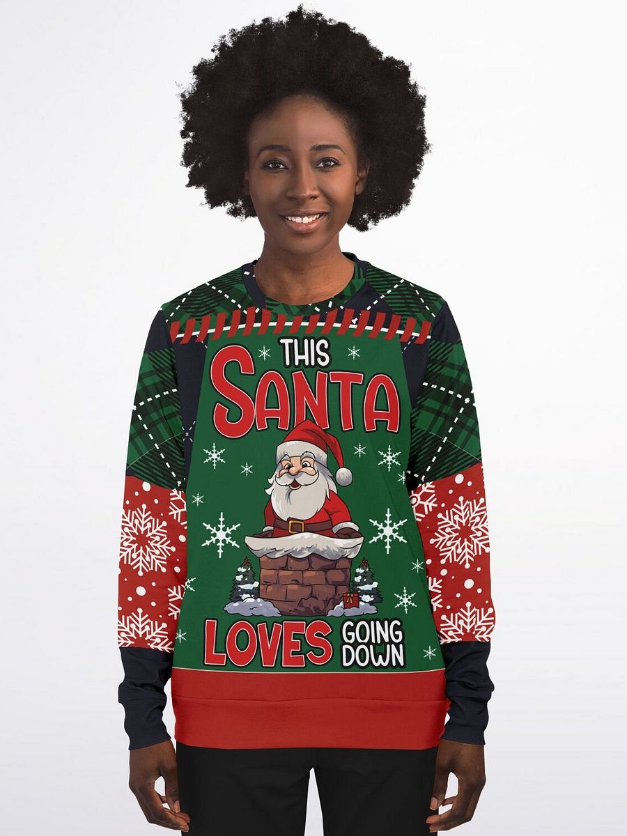 “This Santa Loves Going Down” Funny Christmas Sweatshirt | Chimney Holiday Jumper | Naughty Holiday Party Outfit | Unisex Humorous Xmas Gift product image (7)
