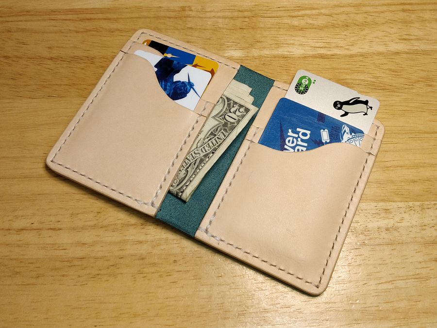 Full Grain Card Holder in Italian Turquoise Pull Up Leather V2.0 #0A product image (3)
