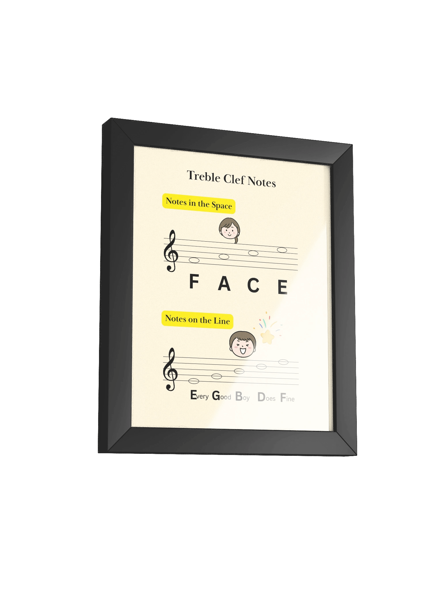 Treble Clef Notes - Framed High-Quality Matte Poster product image (2)