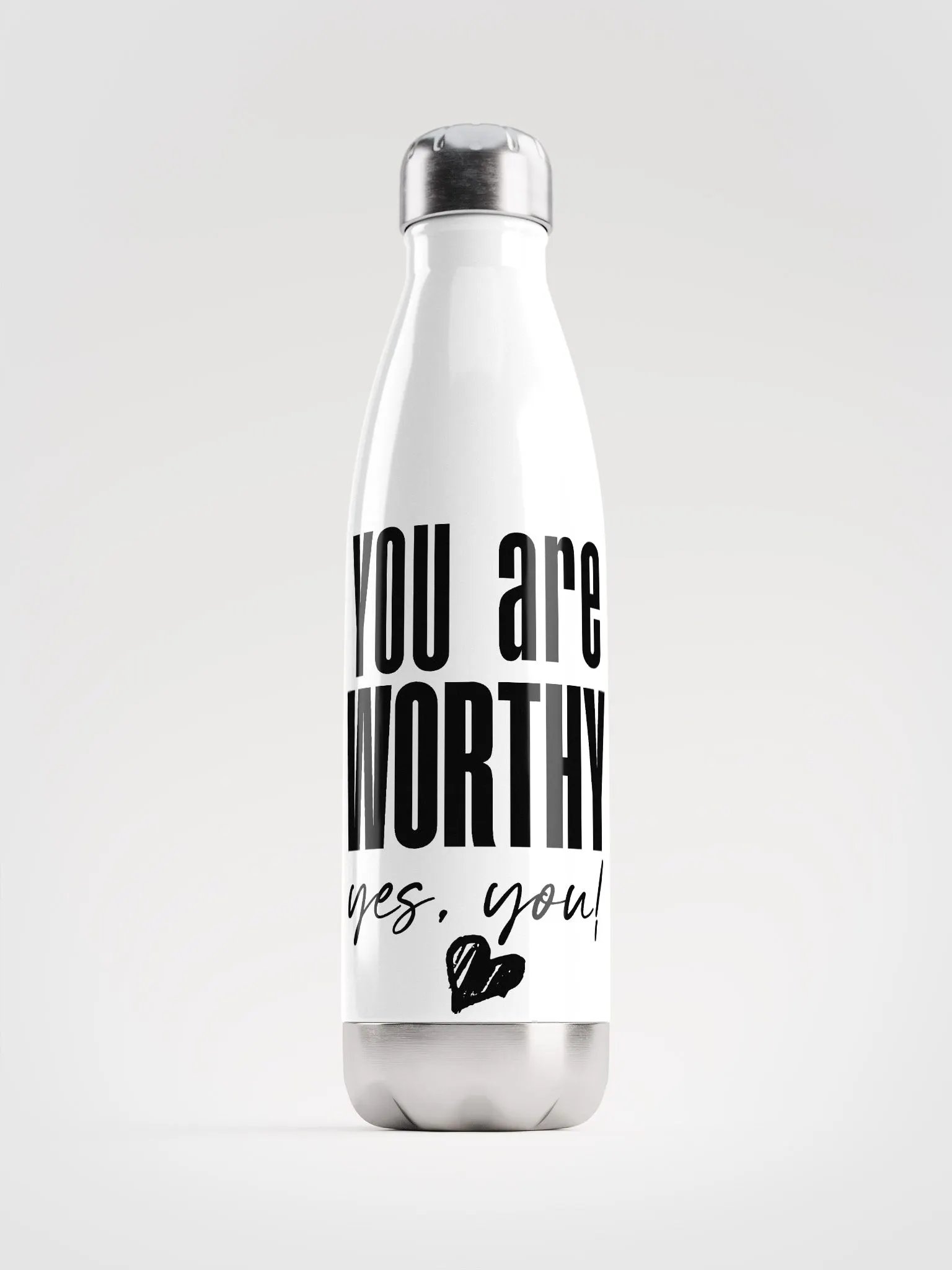 You are Worthy Stainless Steel Bottle - white product image (1)